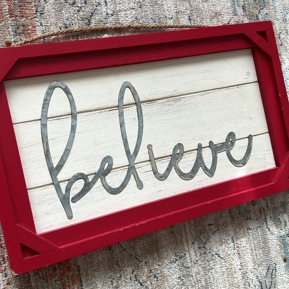 Believe Farm House Distressed Wood Sign New With Tags - Picture 6 of 9